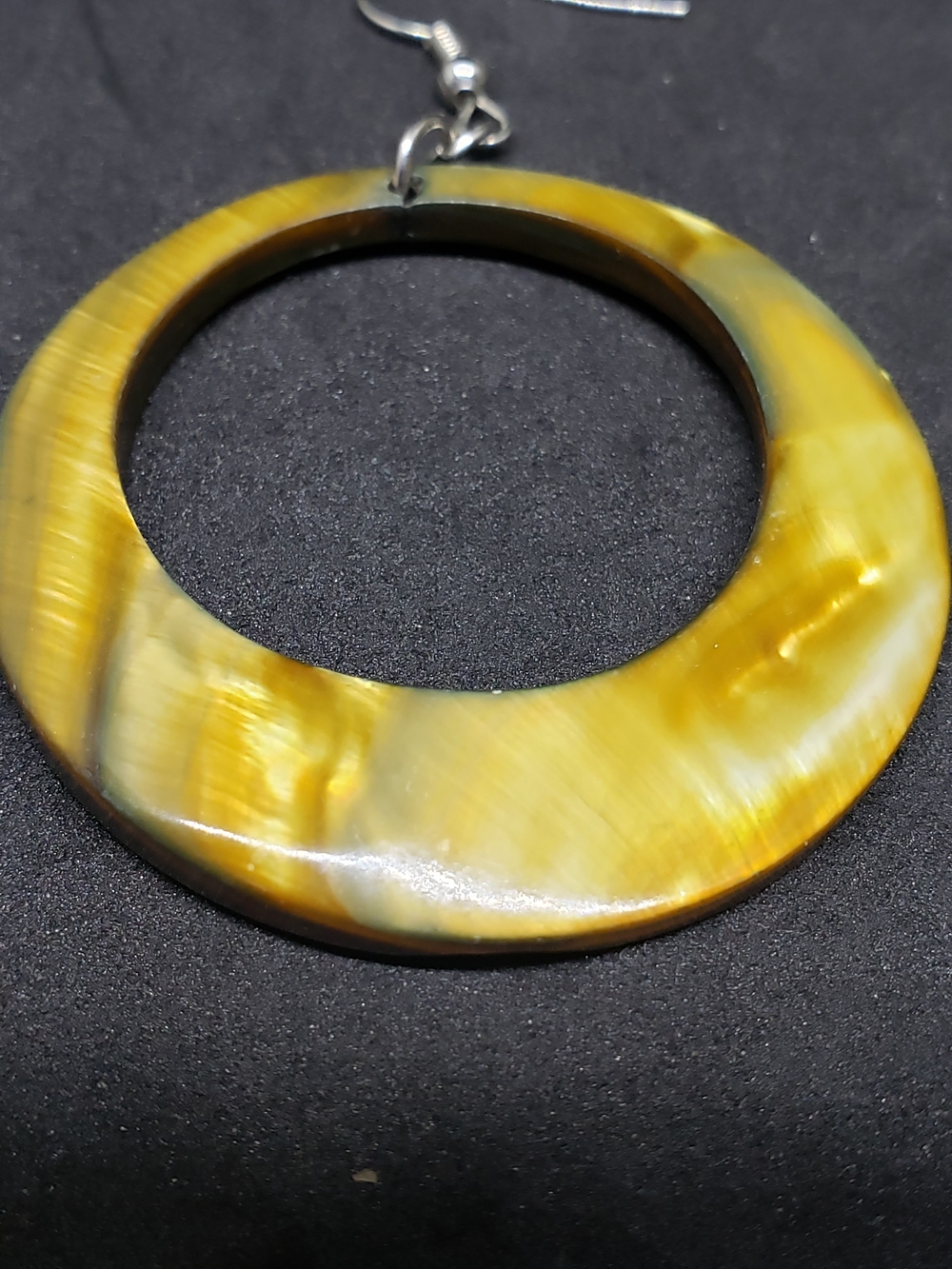 Shell Hoop Drop Earrings - Picture 2 of 4